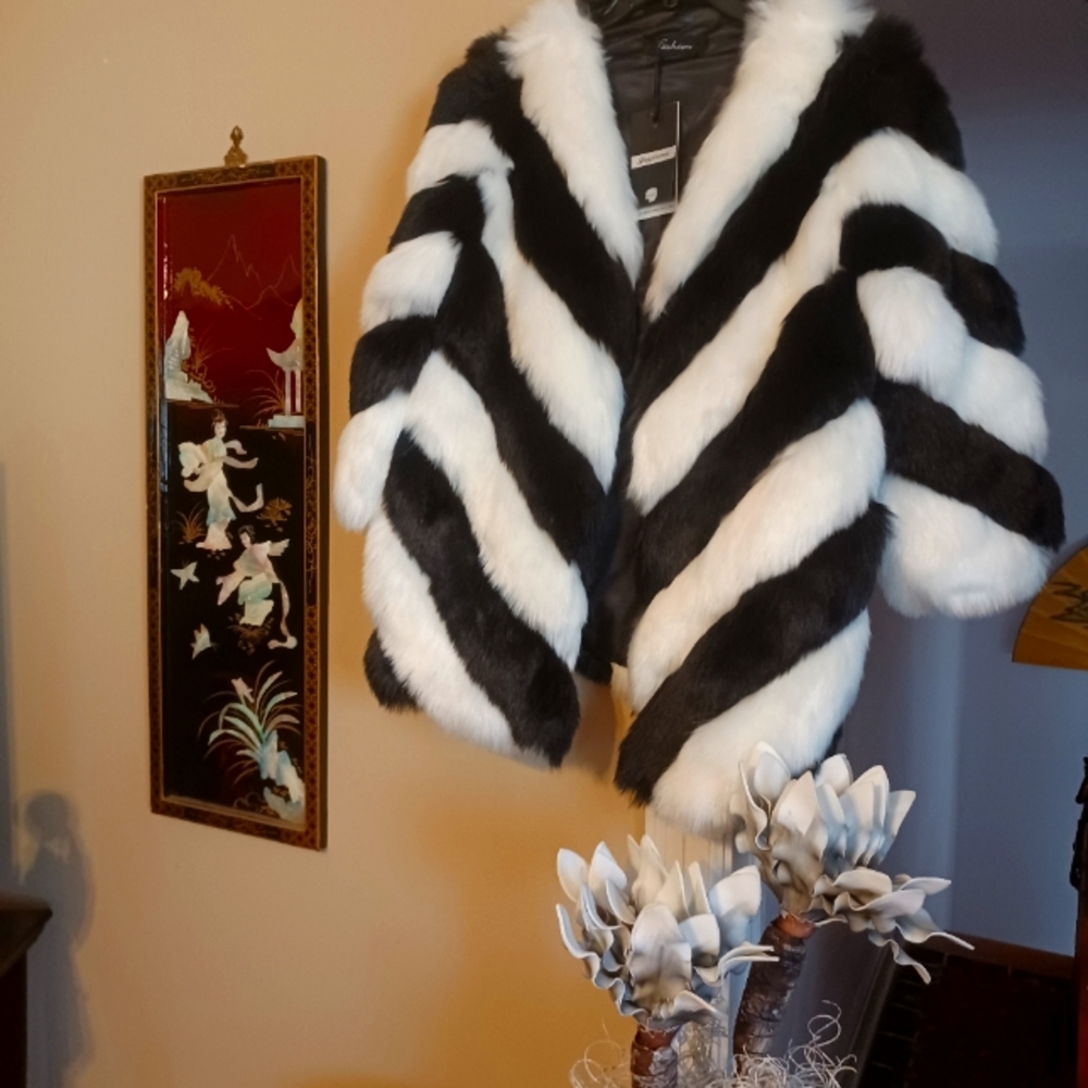 Luxury Black and White Faux Fur